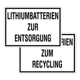 Kennzeichnung Lithiumbatterien zur Entsorgung/zum Recycling
